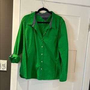 Tommy Hilfiger Bright Green Long-Sleeve Button-Down Shirt
